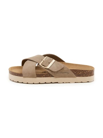 billowy Leren slippers bruin