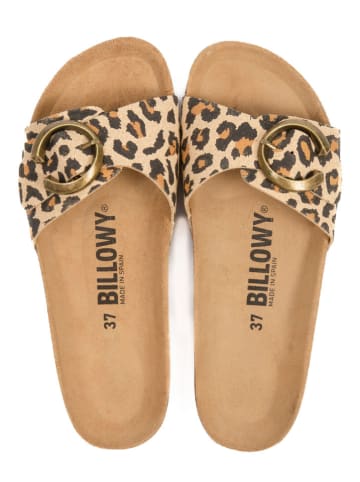 billowy Pantoletten in Braun/ Beige