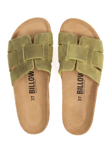 billowy Leren slippers groen