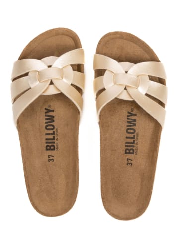 billowy Klapki w kolorze złotym