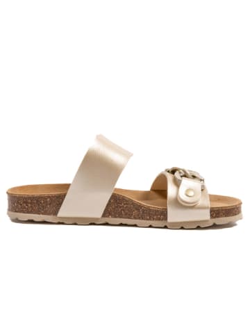 billowy Klapki w kolorze złotym