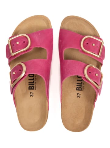 billowy Skórzane klapki w kolorze różowym