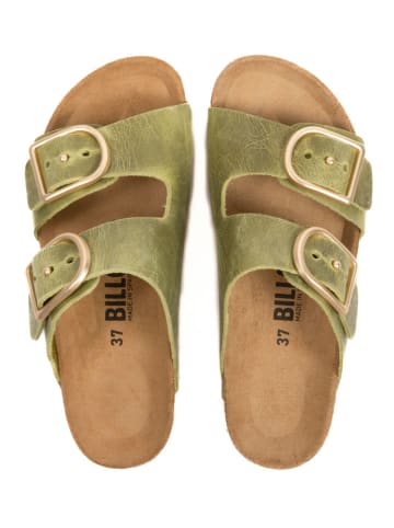 billowy Leren slippers groen