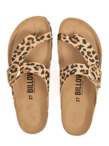 billowy Leren teenslippers bruin/beige