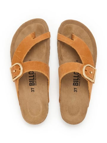 billowy Leren teenslippers oranje