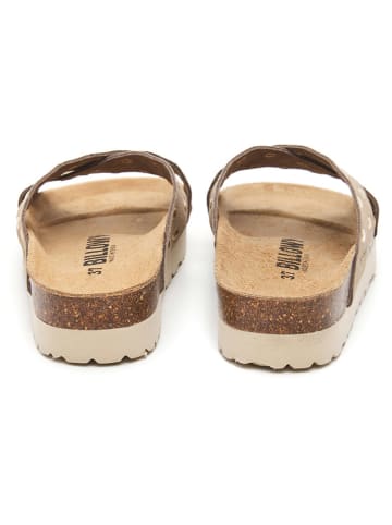 billowy Leren slippers bruin