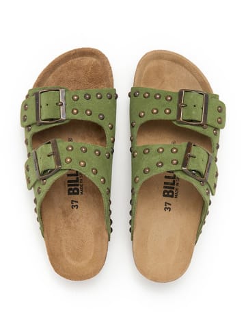 billowy Leren slippers groen