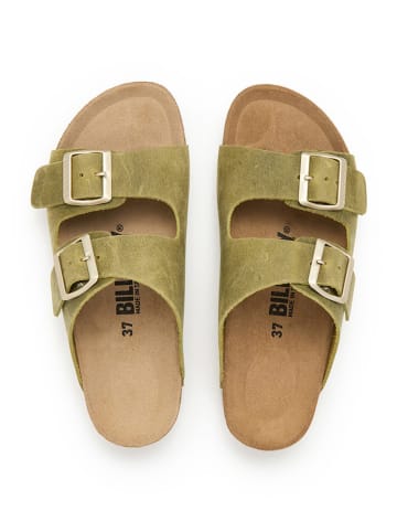 billowy Leren slippers groen