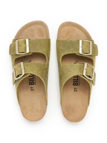 billowy Leren slippers groen