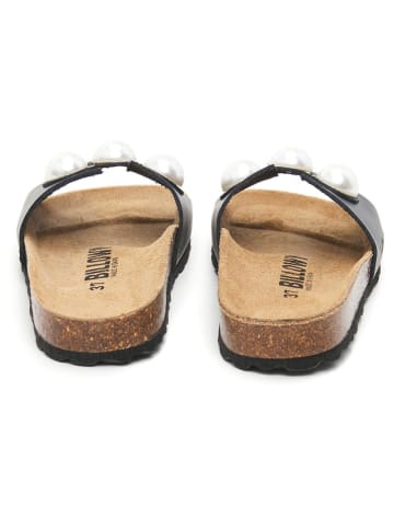 billowy Leren slippers zwart