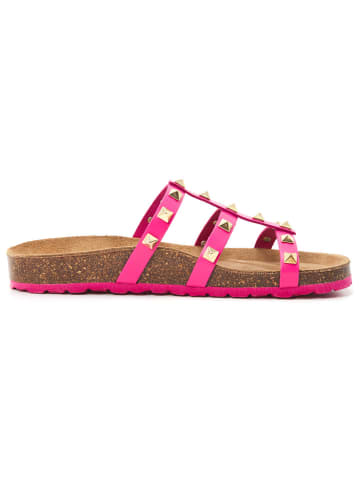 billowy Leren slippers roze