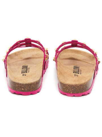 billowy Leder-Pantoletten in Pink