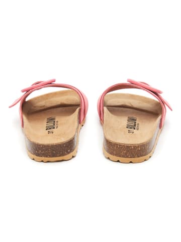 billowy Leren slippers lichtroze