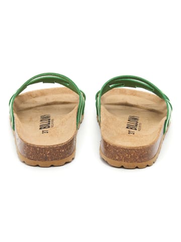 billowy Leren slippers groen