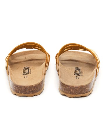 billowy Leren slippers geel