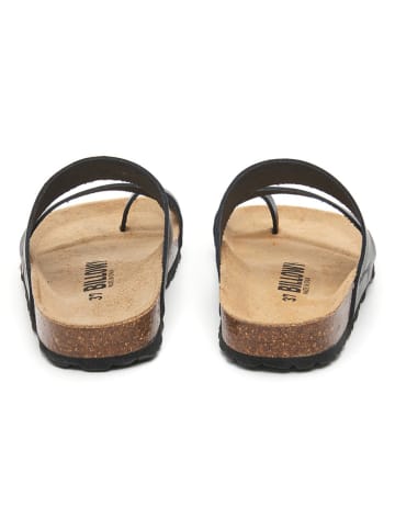 billowy Leren teenslippers zwart