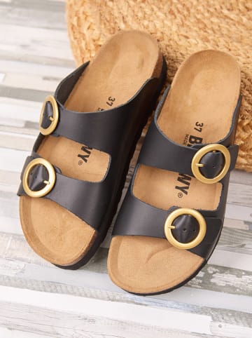 billowy Leren slippers zwart