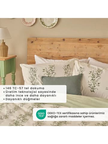 BELLA MAISON 3-delige Renforcé beddengoedset "Julia" groen