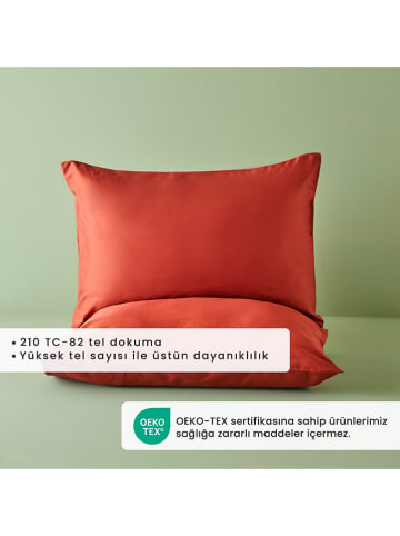 BELLA MAISON 2-delige set: satijnen kussenhoezen "Supreme" oranje - (L)50 x (B)70 cm