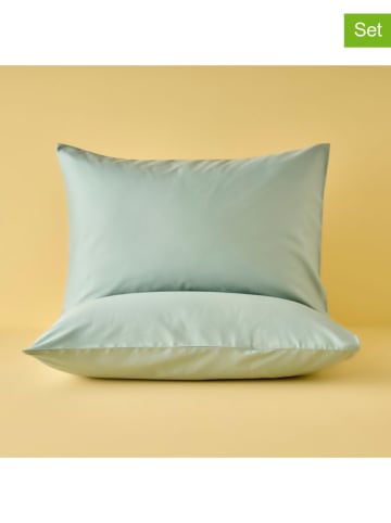 BELLA MAISON 2er-Set: Satin-Kissenhüllen "Supreme" in Mint - (L)70 x (B)50 cm