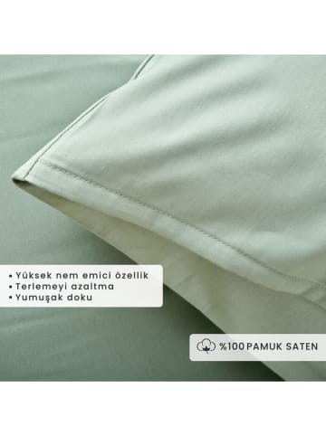 BELLA MAISON 2er-Set: Satin-Kissenhüllen "Supreme" in Mint - (L)70 x (B)50 cm