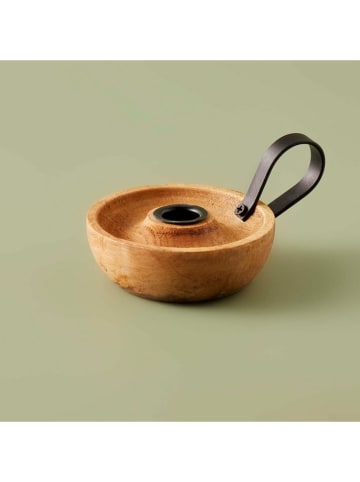 BELLA MAISON Kerzenhalter "Truro" in Hellbraun - (B)11 x (H)14,5 x (T)5 cm