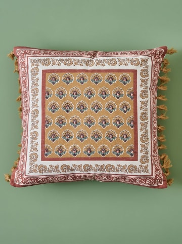 BELLA MAISON Kissenhülle ''Beauty'' in Beige/ Rot - (L)43 x (B)43 cm