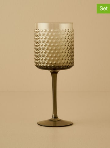 BELLA MAISON 6-delige set: wijnglazen groen - 400 ml