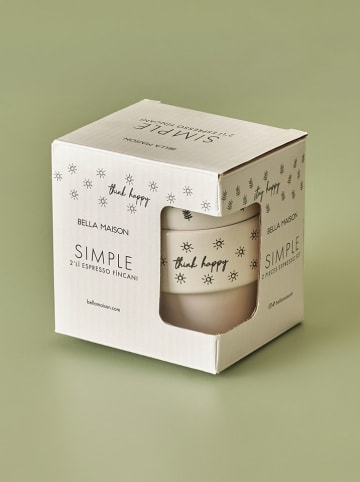 BELLA MAISON Kubki (2 szt.) "Simple Espresso" w kolorze biało-czarnym do kawy - 105 ml