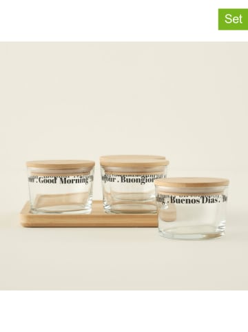BELLA MAISON 5tlg. Frühstücksset "Buongiorno" in Transparent/ Hellbraun