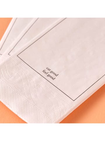 BELLA MAISON 25-delige set: servetten "Good" wit/zwart  - (L)33 x (B)33 cm