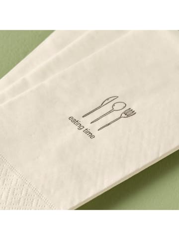 BELLA MAISON Servetten "Eating Time'' wit - 25 stuks