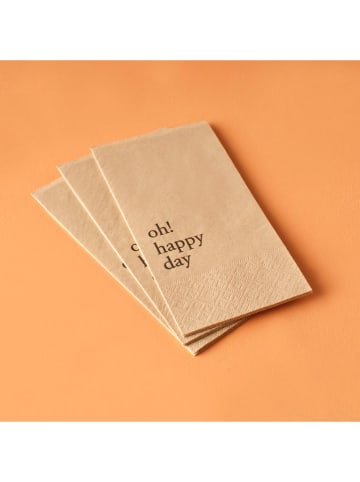 BELLA MAISON Servietten ''Oh Happy'' in Beige - 25 Stück