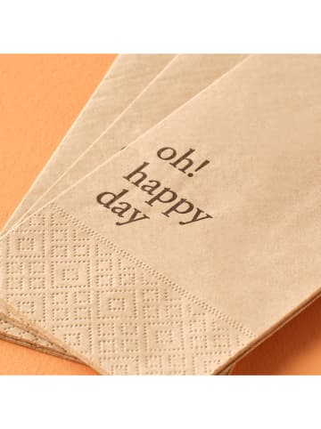 BELLA MAISON Servetten "Oh Happy'' beige - 25 stuks