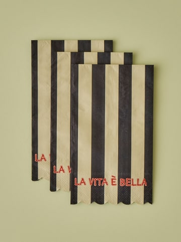 BELLA MAISON Serwetki (20 szt.) w kolorze beżowo-czarnym