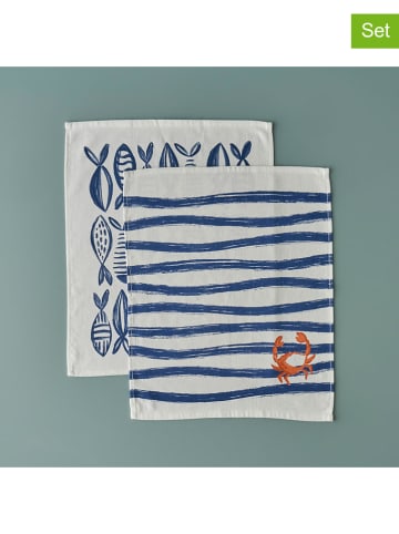 BELLA MAISON Serwetki (2 szt.) w kolorze biało-niebieskim