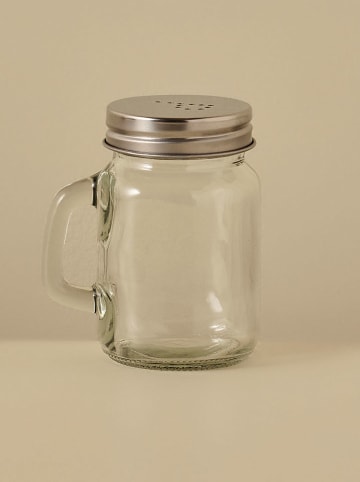 BELLA MAISON 2-delige set: zout- & peperstrooier transparant/zilverkleurig - (H)8,5 x Ø 7 cm