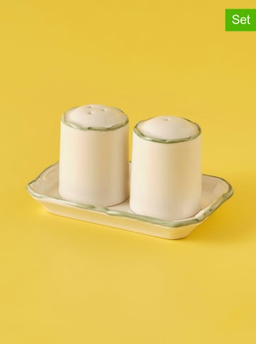 BELLA MAISON 3-częściowy zestaw przyprawników "Julia" w kolorze biało-beżowym