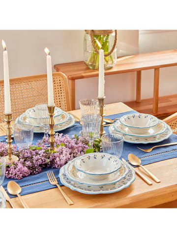 BELLA MAISON 24tlg. Tafelservice in Blau/ Weiß/ Gelb