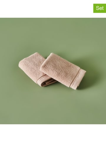 BELLA MAISON 2er-Set: Gästehandtücher "Ruby" in Beige - (L)30 x (B)30 cm