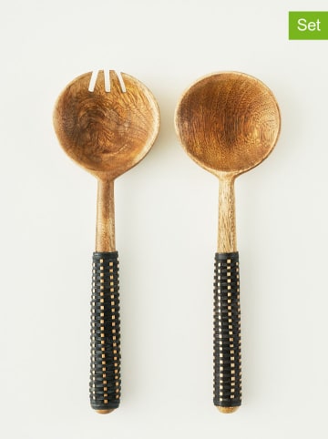 BELLA MAISON 2-częściowy zestaw w kolorze jasnobrązowo-czarnym do sałaty