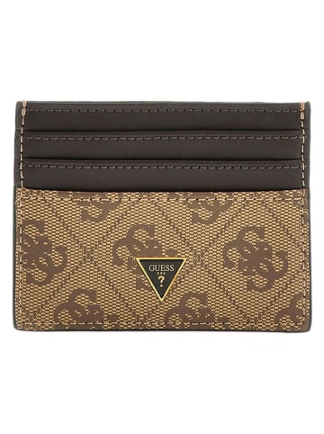 Guess Etui "Milano" w kolorze jasnobrązowo-antracytowym na karty - 10,5 x 7,5 cm