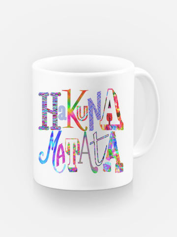 WOOOP Kubek "Hakuna Matata Color" w kolorze białym ze wzorem - 330 ml