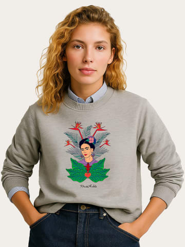WOOOP Sweatshirt "Frida Kahlo Jungle" in Grau