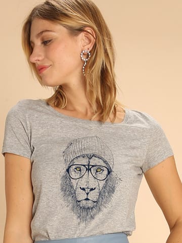 WOOOP Shirt "Cool Lion" in Grau