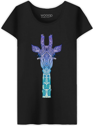 WOOOP Shirt "Giraffe Mint" zwart