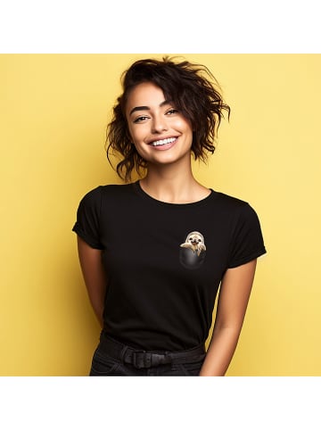 WOOOP Shirt "Pocket Sloth" in Schwarz