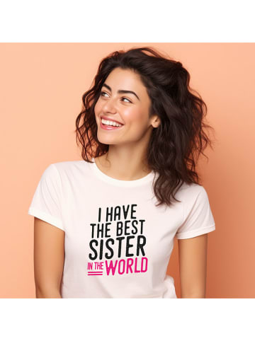 WOOOP Koszulka "I have the best sister in the world" w kolorze białym