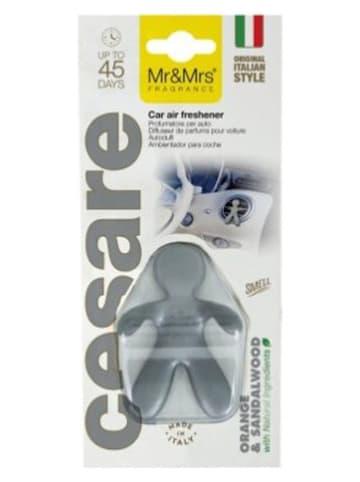 Mr & Mrs Fragrance Zapach samochodowy "Cesare - Orange & Sandal wood" w kolorze srebrnym