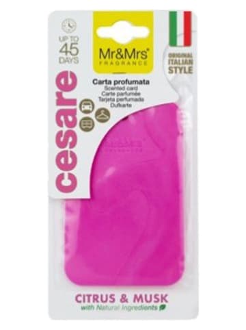 Mr & Mrs Fragrance Zawieszka zapachowa "Cesare - Citrus & Musk" w kolorze różowym